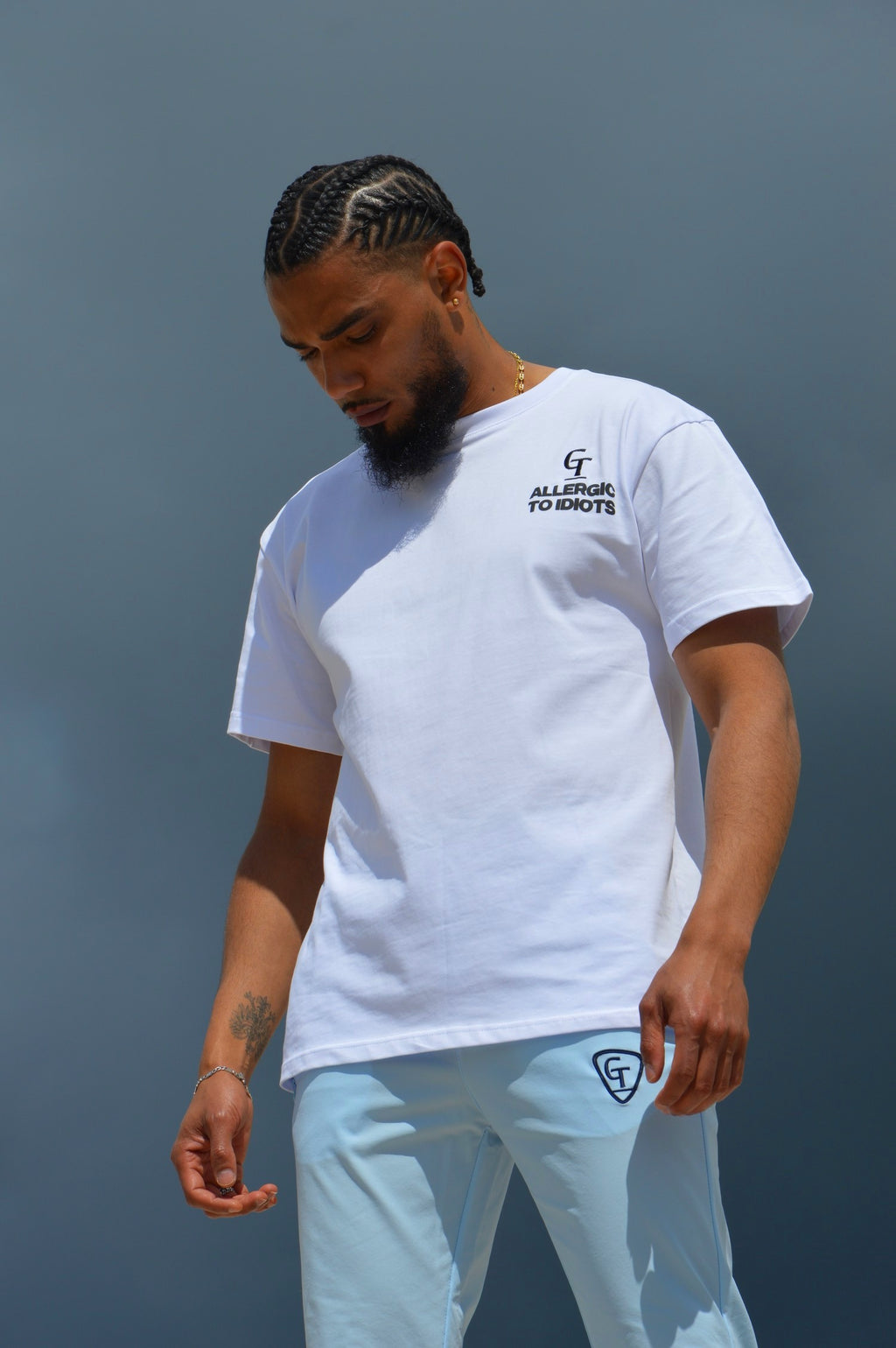 T-Shirt Allergic to Idiots - Blanc - GTENTATION