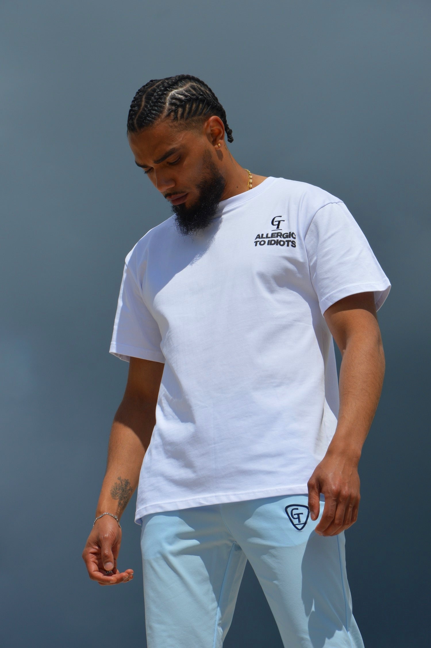 T-Shirt Allergic to Idiots - Blanc - GTENTATION
