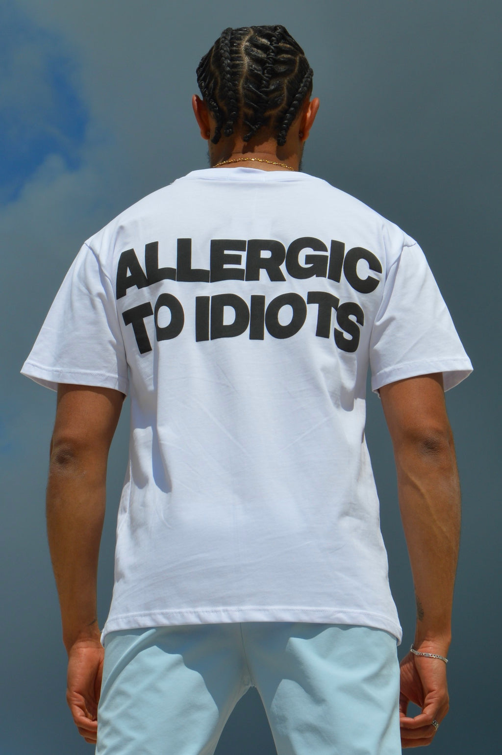T-Shirt Allergic to Idiots - Blanc - GTENTATION