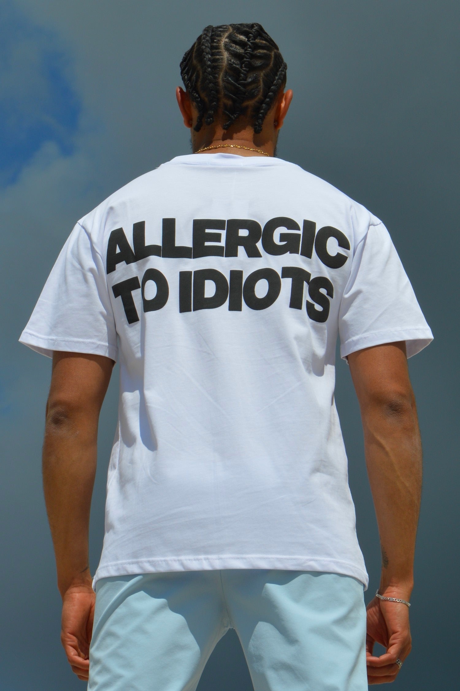 T-Shirt Allergic to Idiots - Blanc - GTENTATION