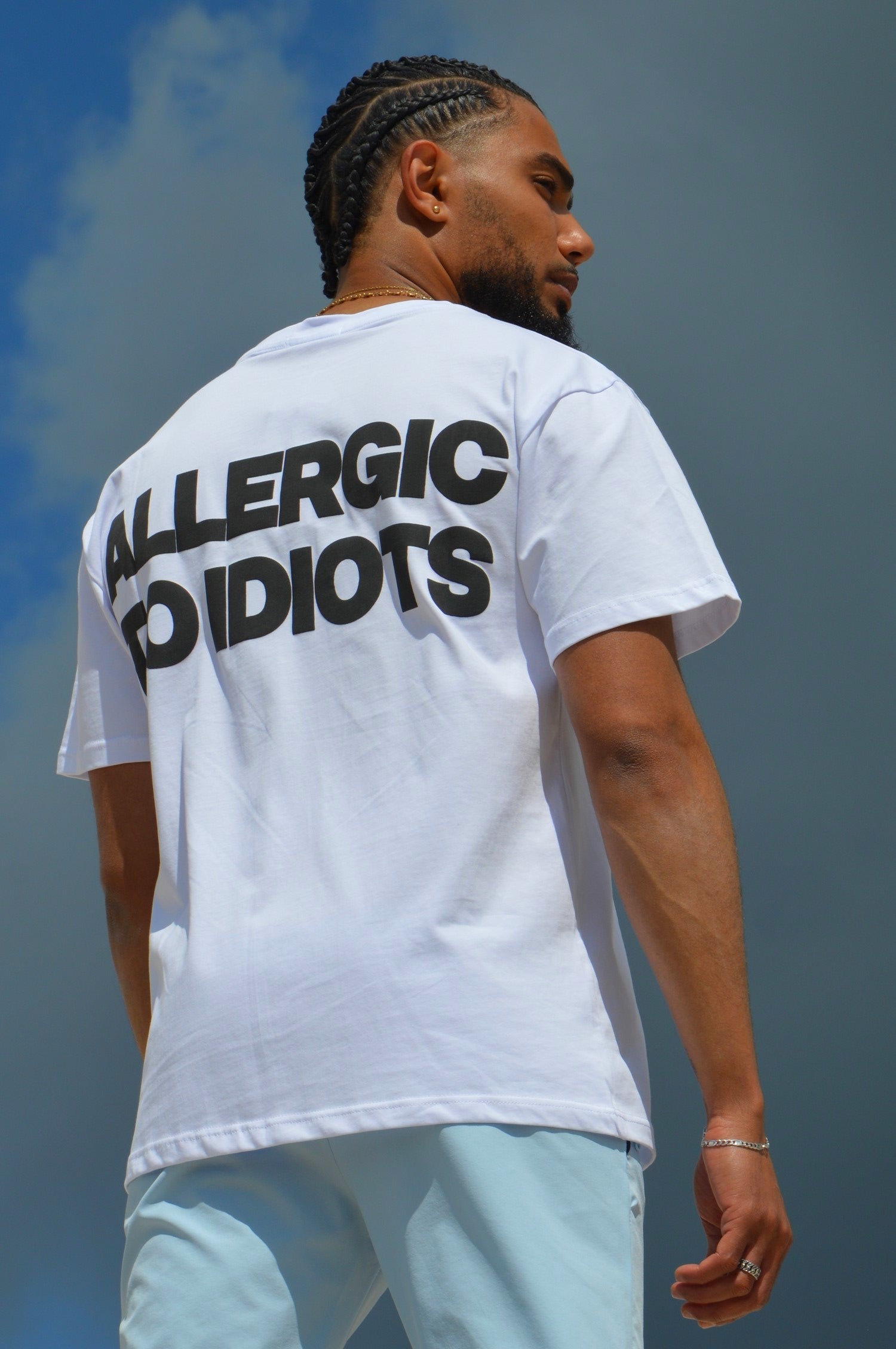 T-Shirt Allergic to Idiots - Blanc - GTENTATION