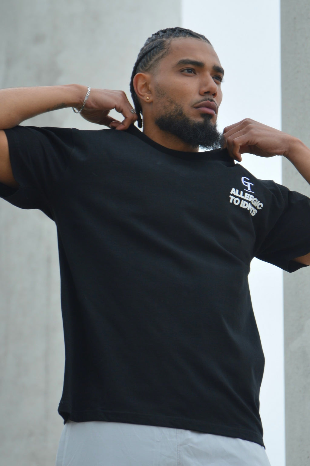 T-Shirt Allergic to Idiots - Noir - GTENTATION