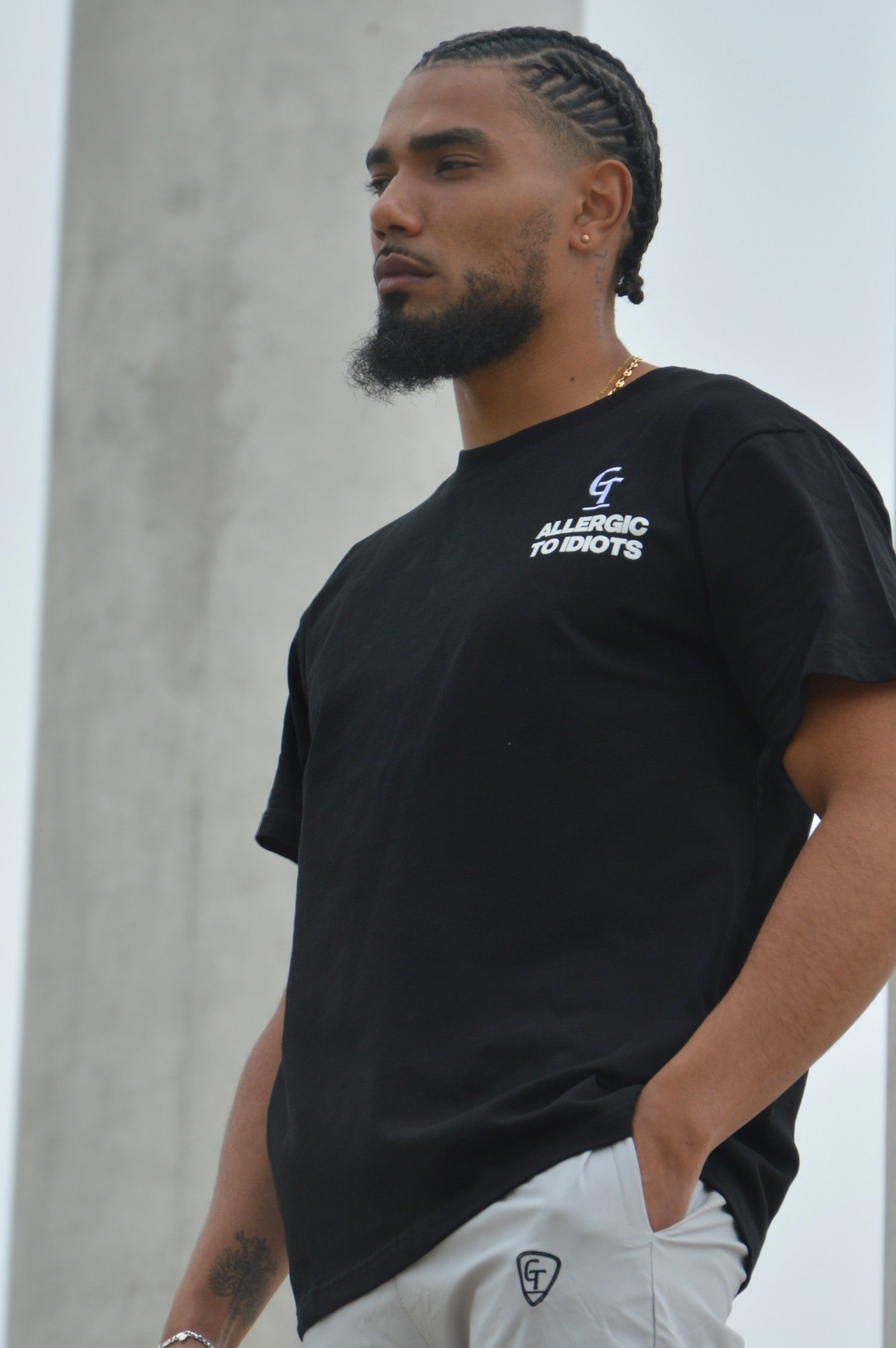 T-Shirt Allergic to Idiots - Noir - GTENTATION