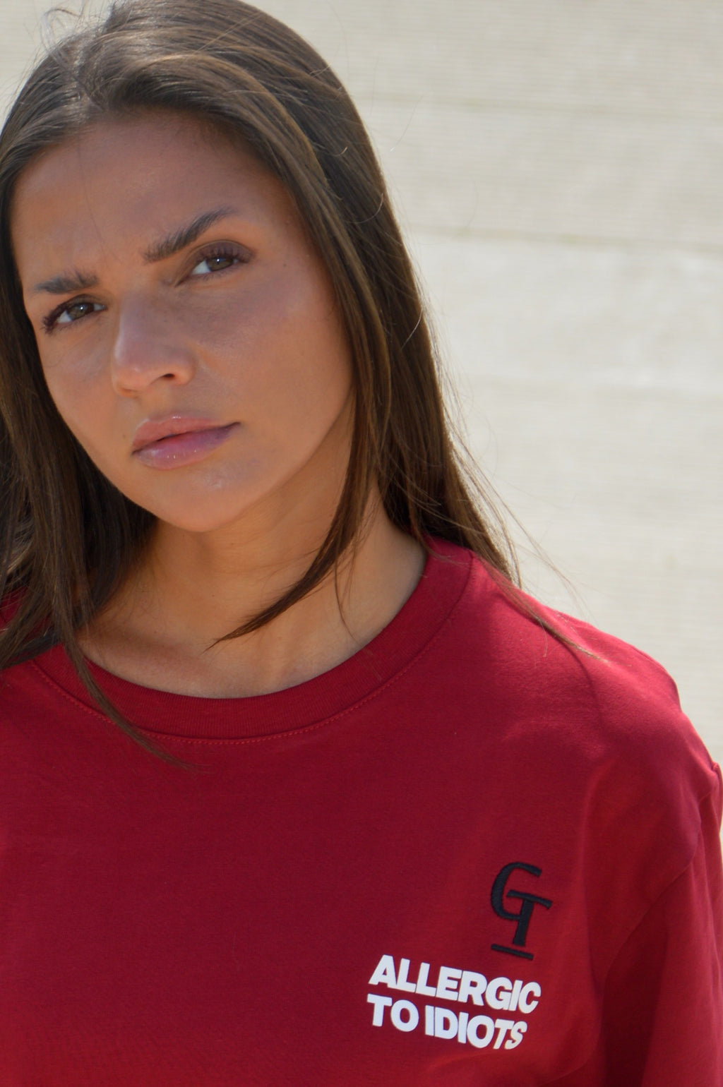 T-Shirt Allergic to Idiots - Rouge - GTENTATION