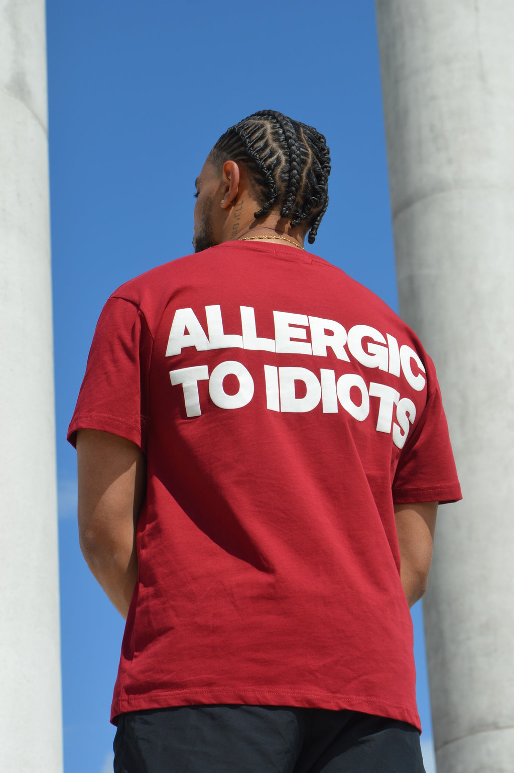 T-Shirt Allergic to Idiots - Rouge - GTENTATION