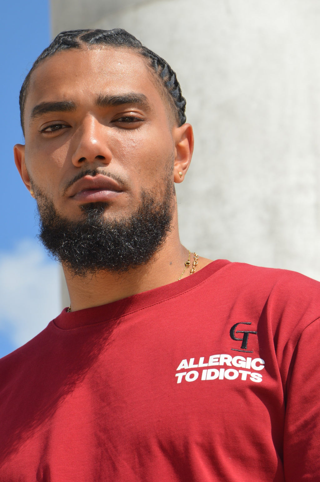 T-Shirt Allergic to Idiots - Rouge - GTENTATION